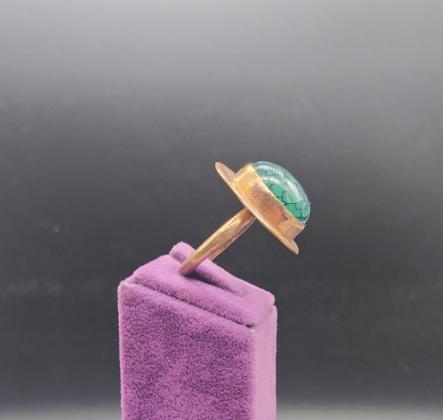 Akik Taşlı Bakır Yüzük