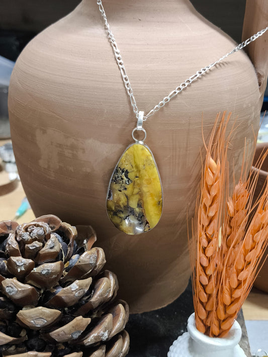 El Yapımı 925 Ayar Gümüş Ukrayna Kehribar Taşlı Kolye