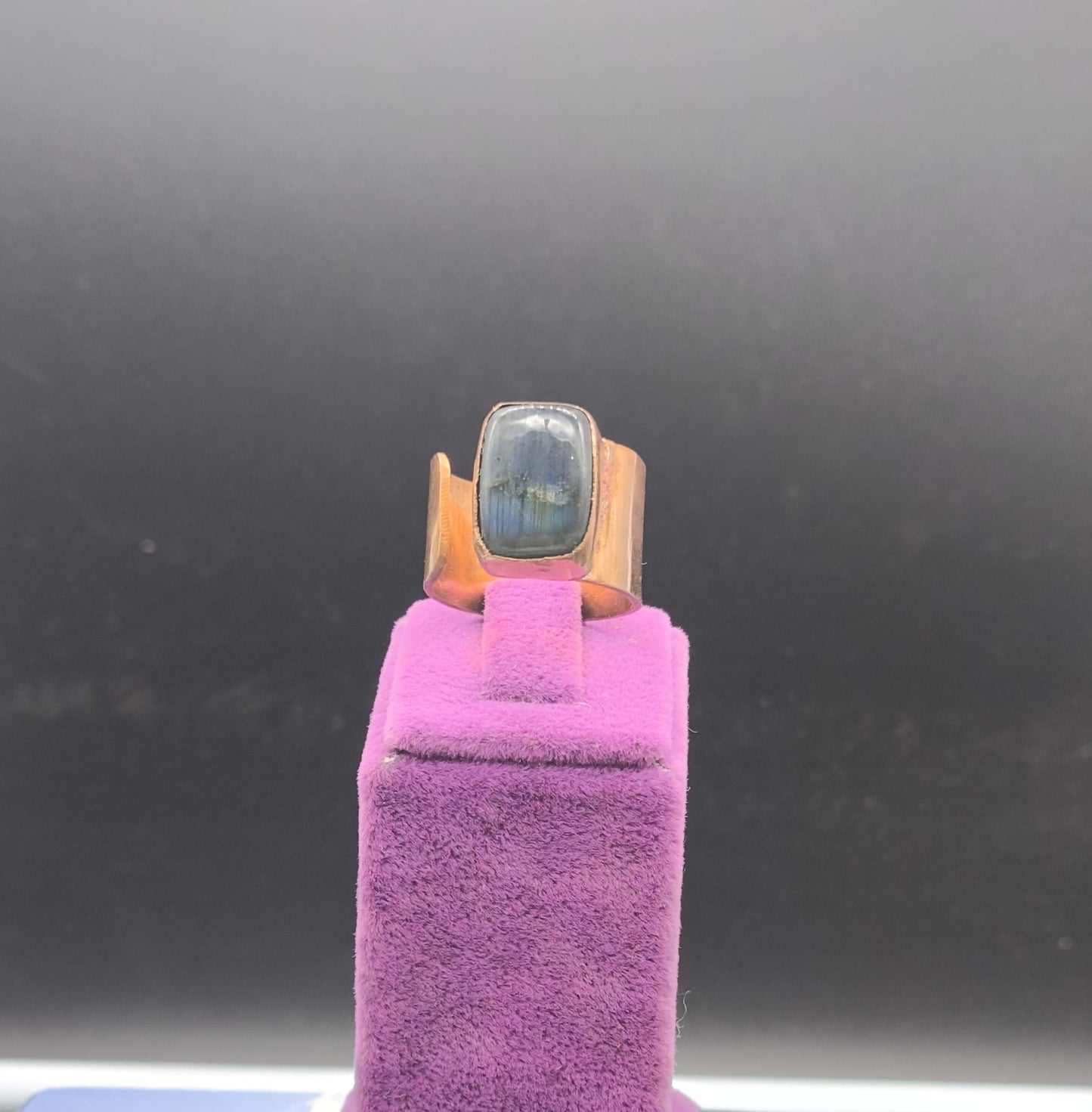 Labradorit Taşlı Bakır Yüzük