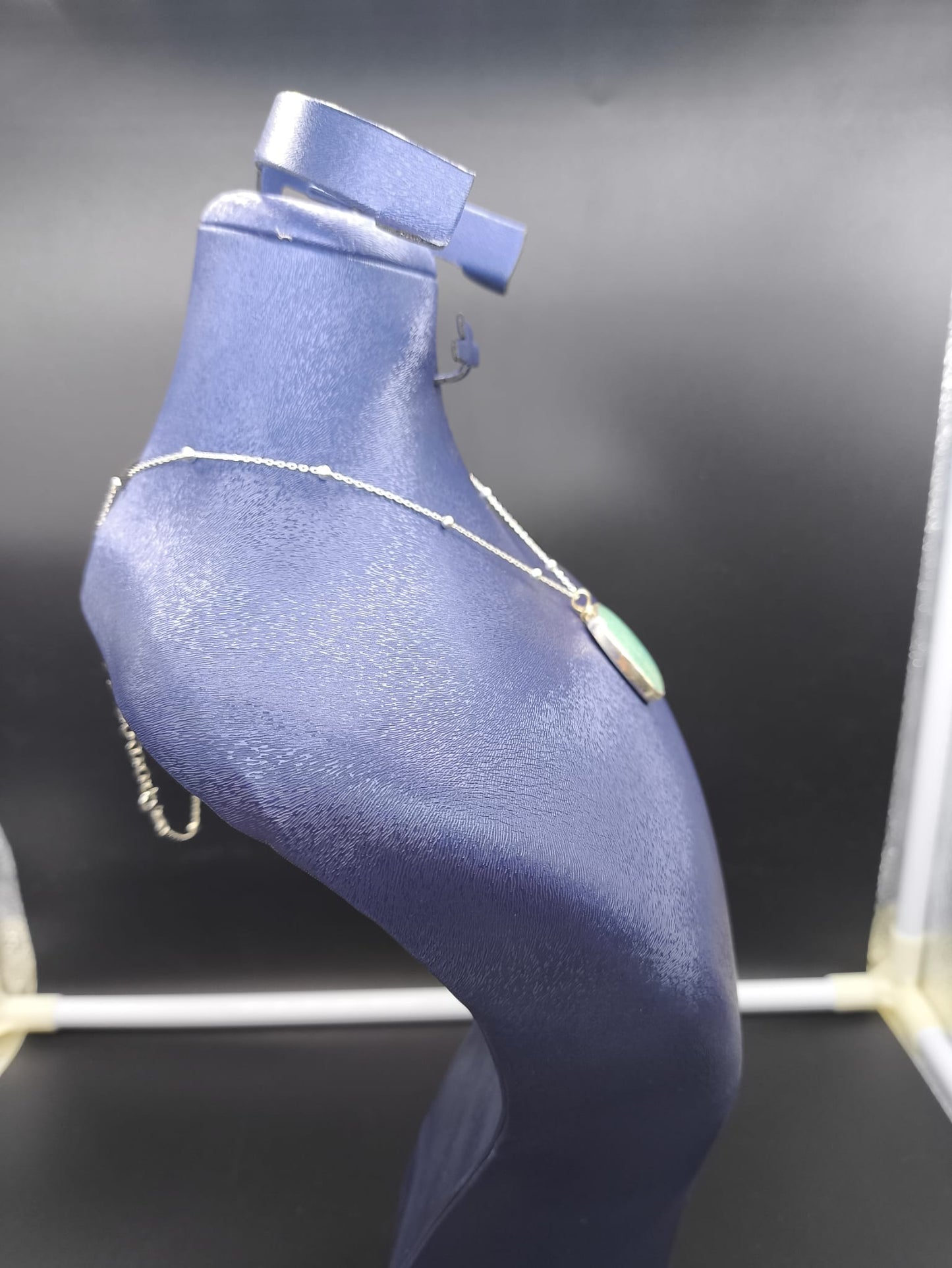 Amazonit Taşlı Gümüş Kolye