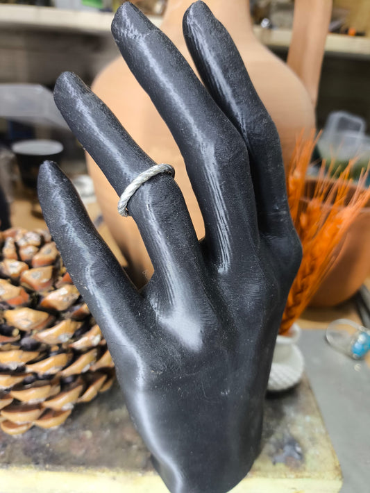 El yapımı 925 Ayar Gümüş  Burgu Yüzük